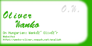 oliver wanko business card